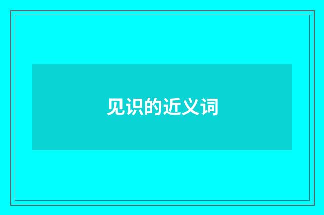 见识的近义词