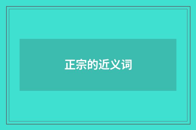 正宗的近义词