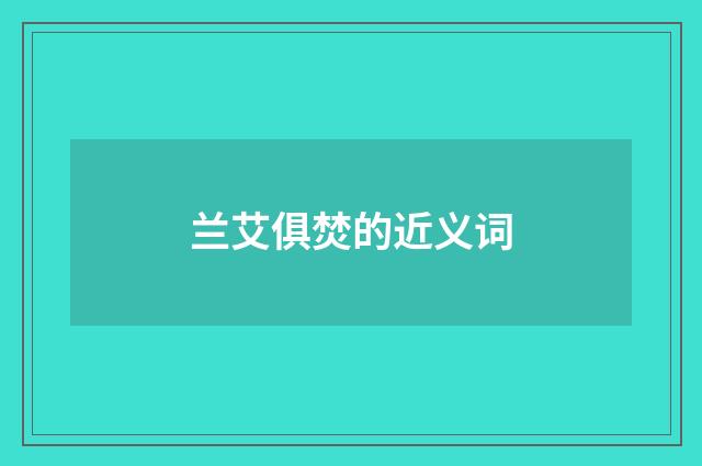 兰艾俱焚的近义词