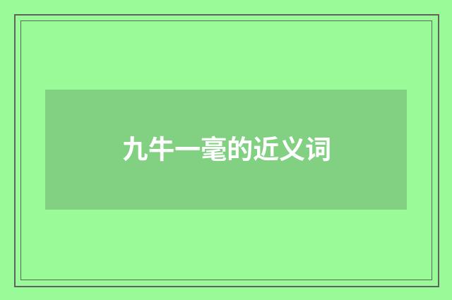 九牛一毫的近义词