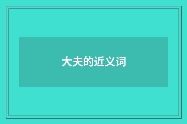 大夫的近义词