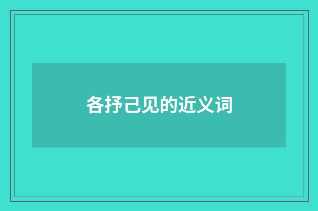各抒己见的近义词