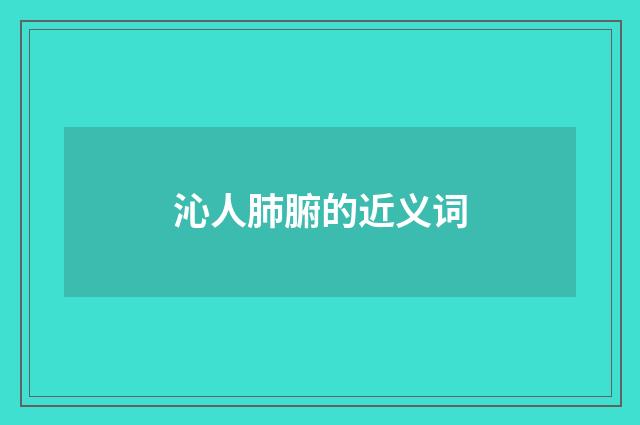 沁人肺腑的近义词