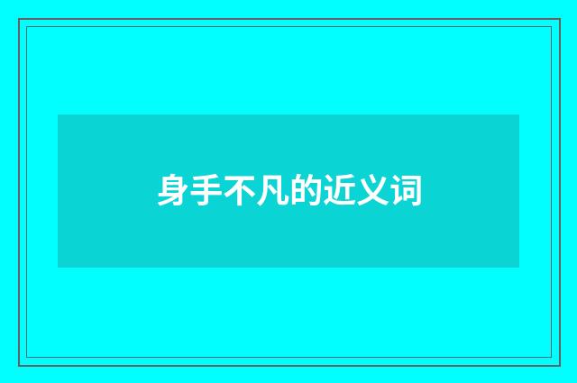 身手不凡的近义词