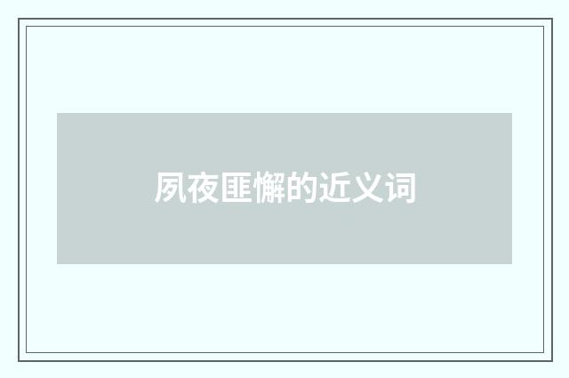 夙夜匪懈的近义词