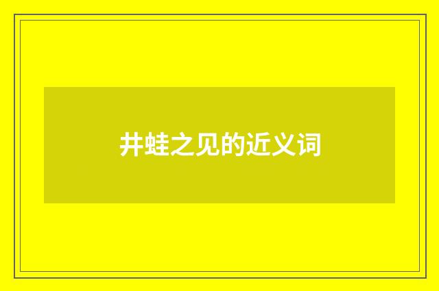 井蛙之见的近义词