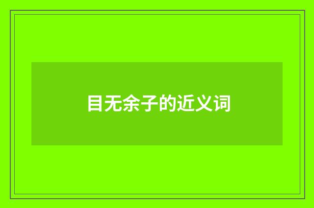 目无余子的近义词