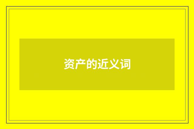 资产的近义词