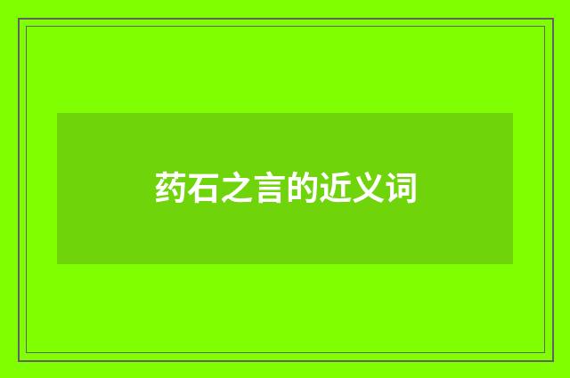 药石之言的近义词
