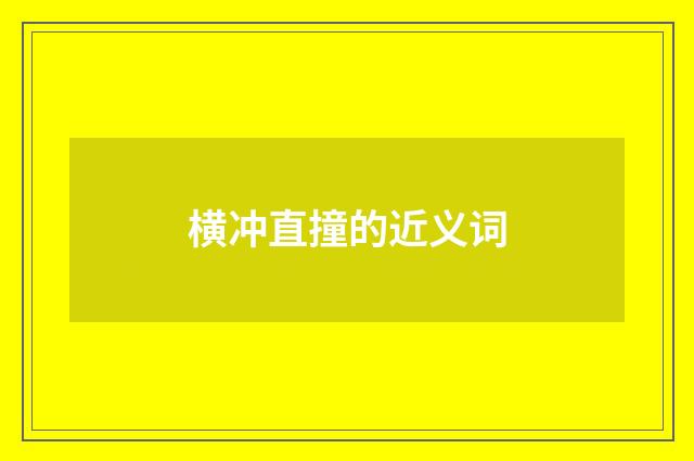横冲直撞的近义词