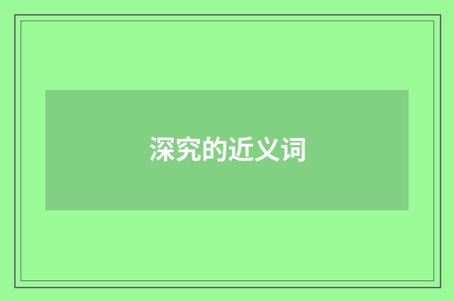 深究的近义词