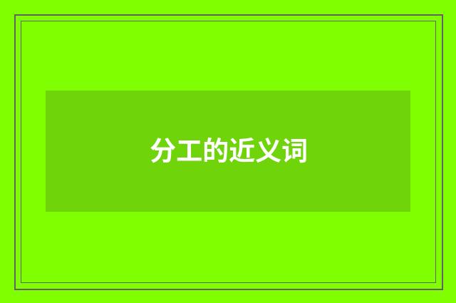 分工的近义词