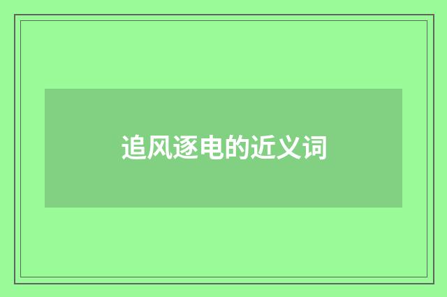 追风逐电的近义词