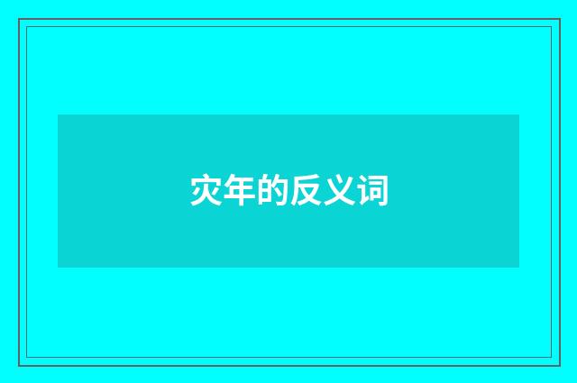 灾年的反义词