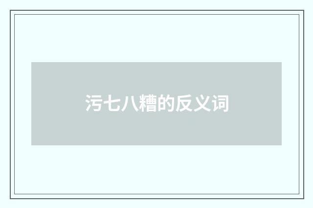 污七八糟的反义词