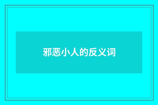 邪恶小人的反义词