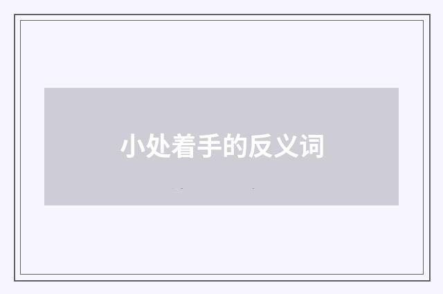 小处着手的反义词