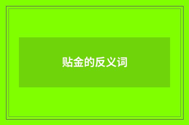 贴金的反义词