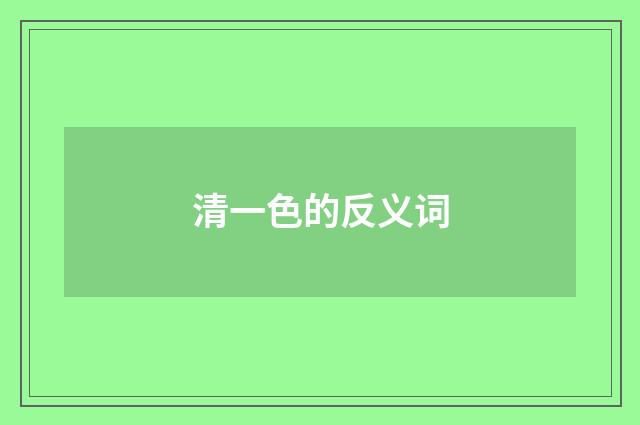 清一色的反义词