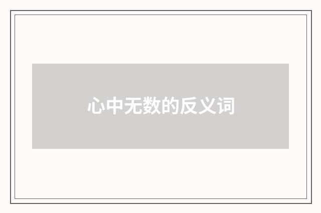 心中无数的反义词