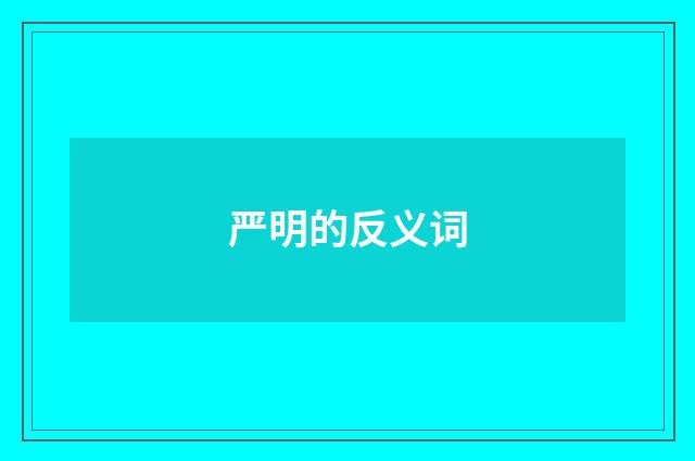 严明的反义词