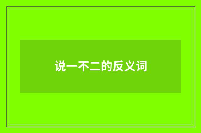 说一不二的反义词