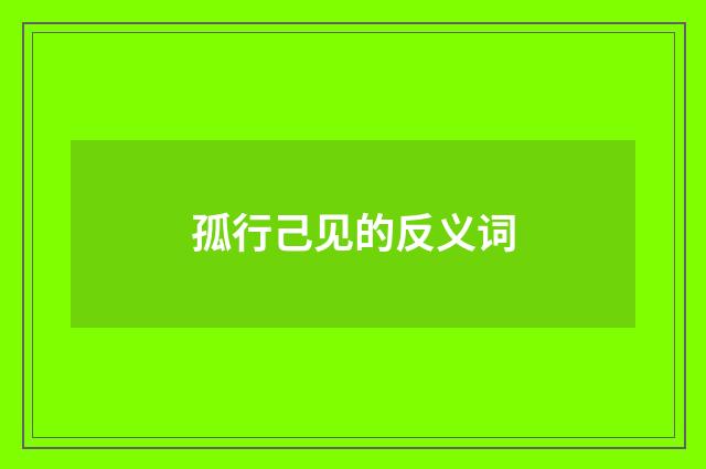孤行己见的反义词