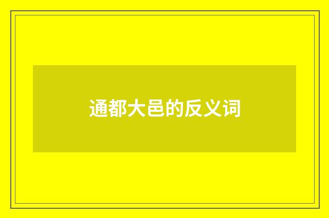 通都大邑的反义词