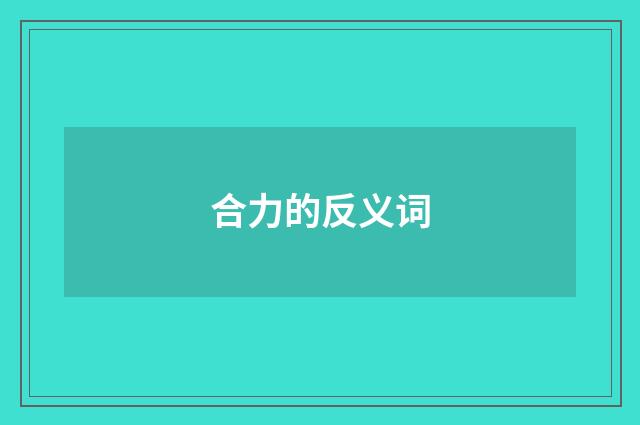 合力的反义词