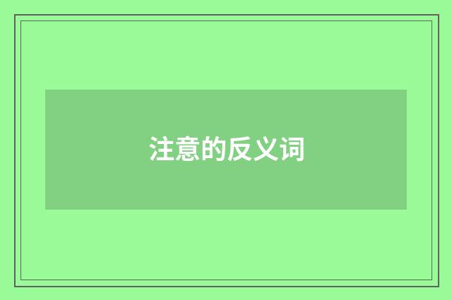 注意的反义词