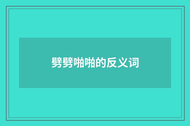 劈劈啪啪的反义词