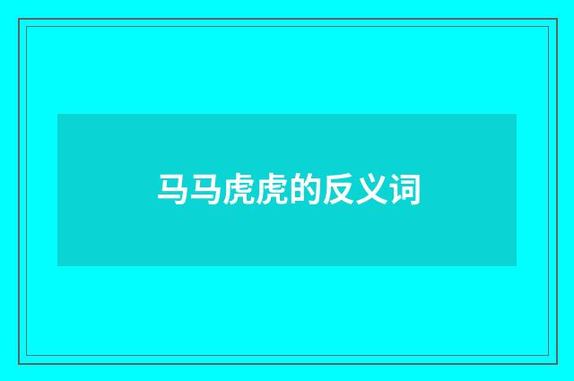 马马虎虎的反义词