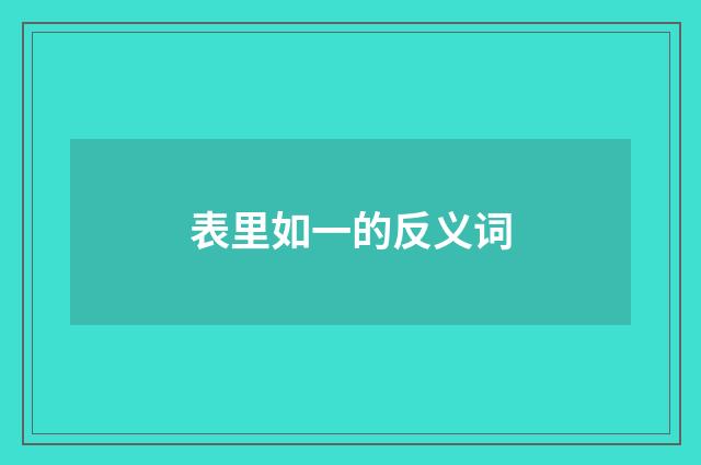 表里如一的反义词