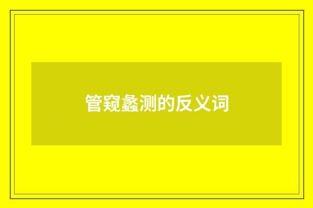 管窥蠡测的反义词
