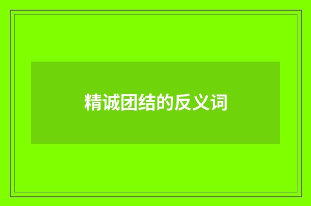 精诚团结的反义词