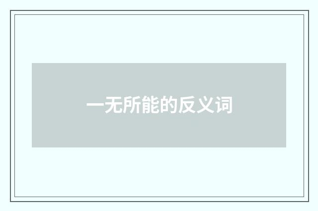 一无所能的反义词