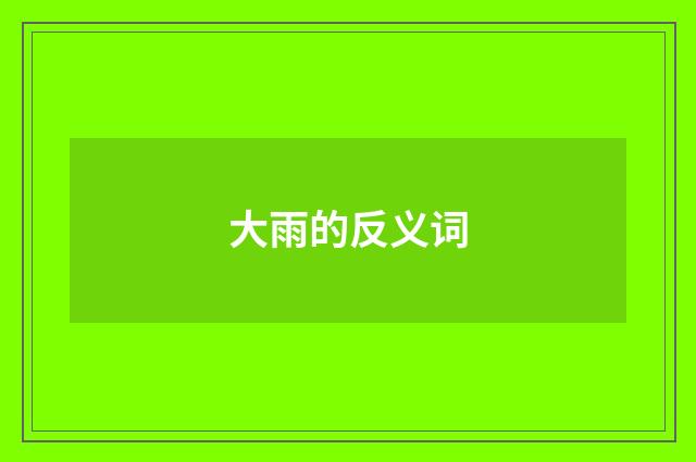 大雨的反义词