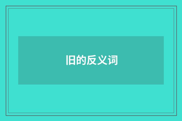 旧的反义词