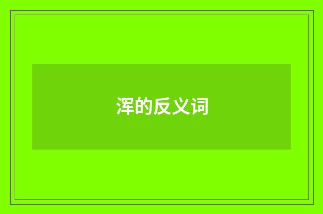 浑的反义词