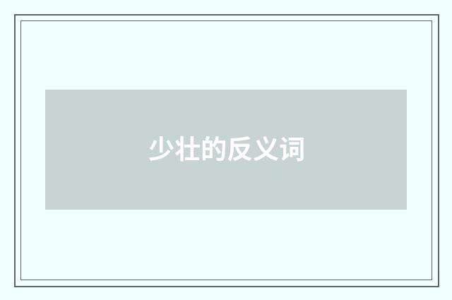 少壮的反义词