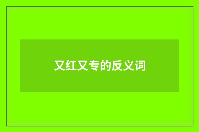 又红又专的反义词