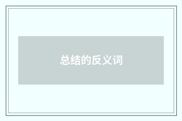 总结的反义词
