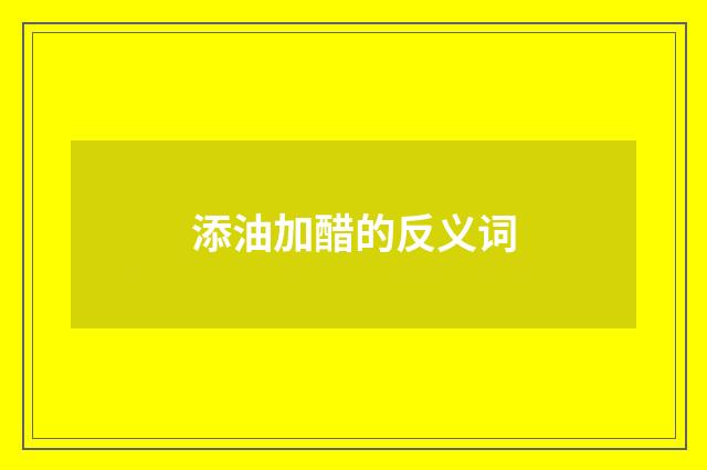 添油加醋的反义词