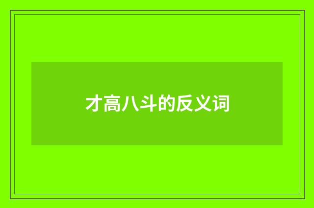 才高八斗的反义词