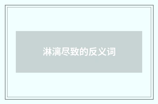 淋漓尽致的反义词