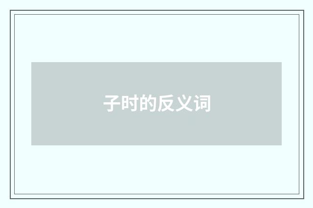 子时的反义词