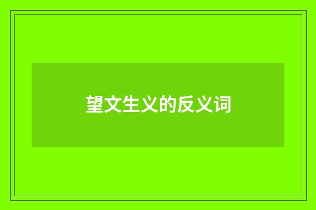望文生义的反义词
