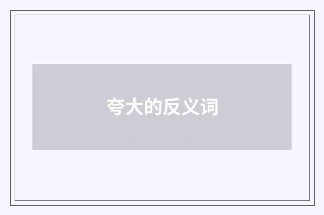夸大的反义词