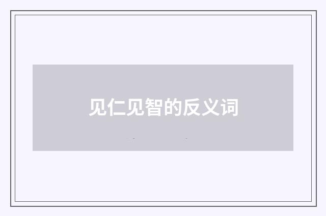 见仁见智的反义词