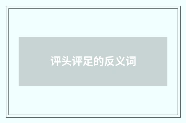 评头评足的反义词